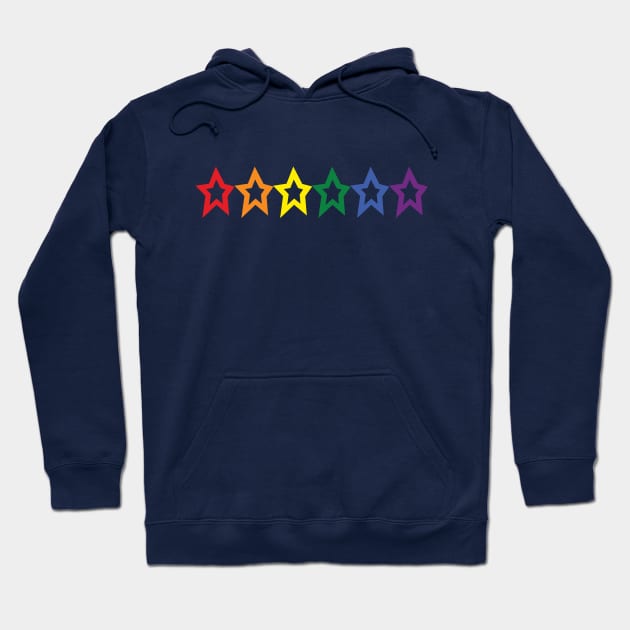 Pride Rainbow Colored Stars Row Hoodie by ellenhenryart